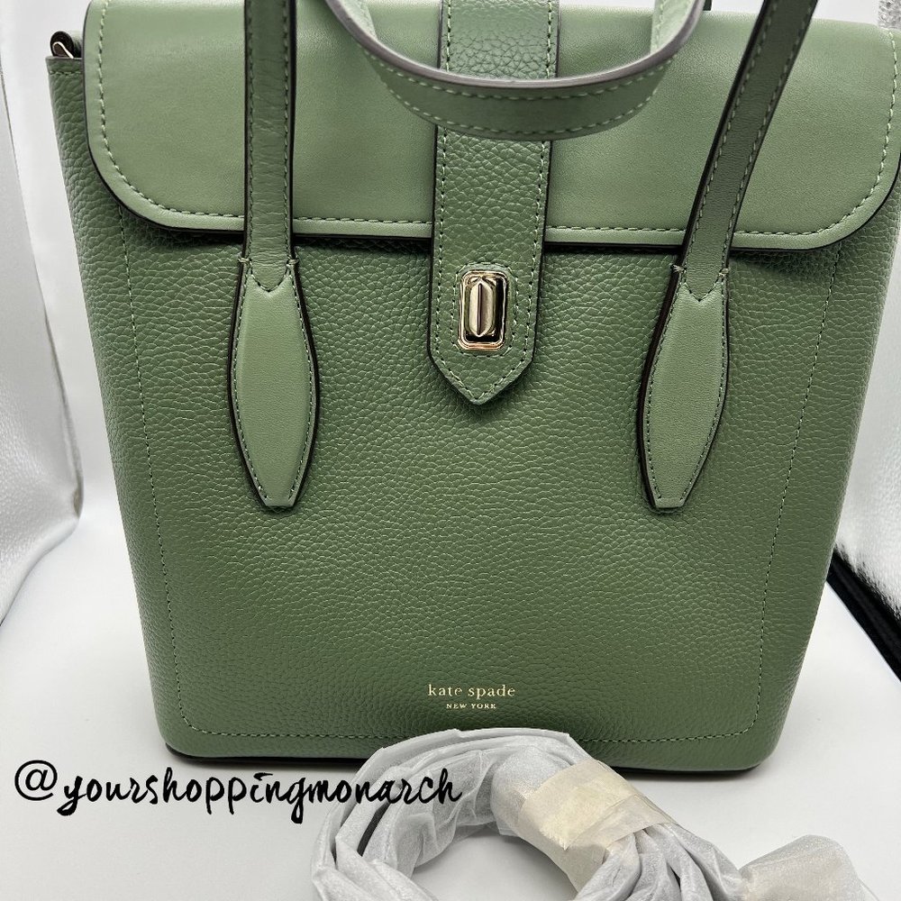 KATE SPADE Essential North South ROMAINE green leather tote bag NWT